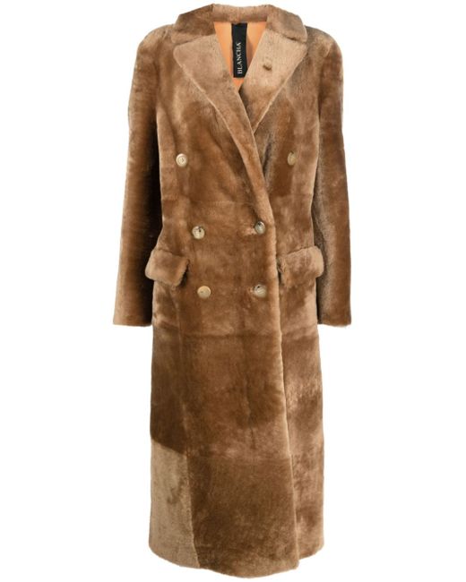 Blancha double-breasted reversible coat