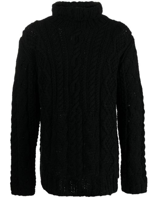Yohji Yamamoto high-neck chunky-knit jumper