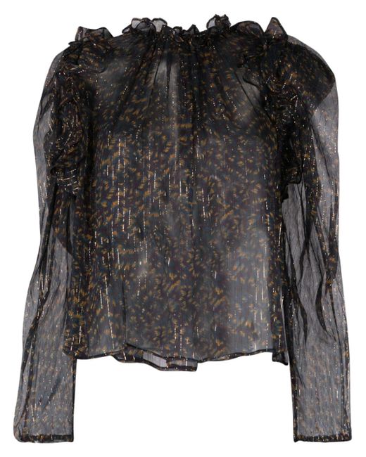 Ulla Johnson leopard-print organza blouse