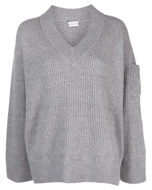 Moncler logo-patch wool-blend jumper