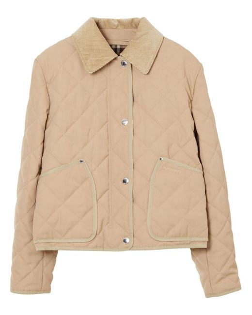 Burberry straight-point collar quilted jacket