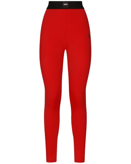 Dolce & Gabbana Dg Vibe logo-patch high-waist leggings