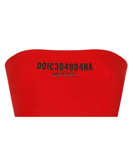 Dolce & Gabbana Dg Vibe logo-print strapless top