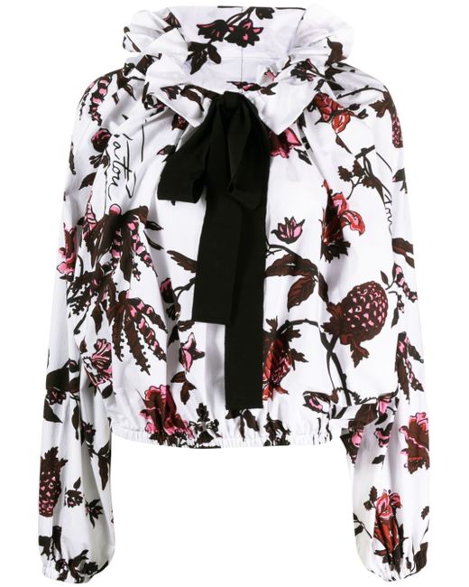 Patou floral-print bow-detail blouse
