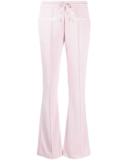 Courrèges logo-patch flared trousers