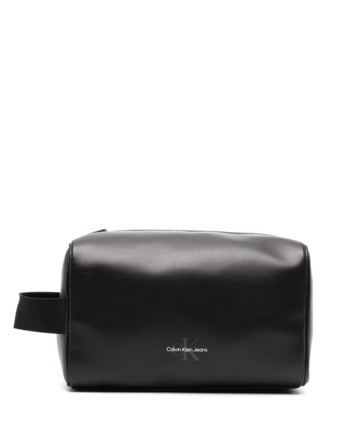 Calvin Klein Jeans logo-embossed faux-leather wash bag