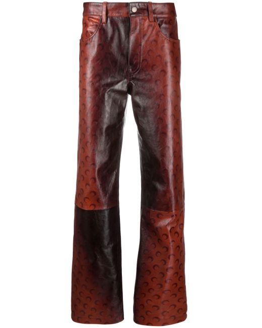Marine Serre Airbrushed Crafted leather trousers