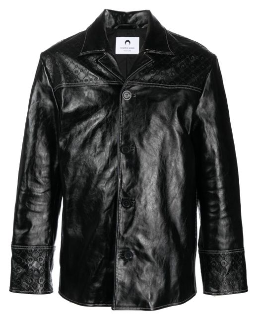 Marine Serre regenerated Moonogram leather jacket