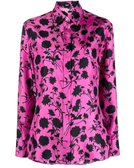 Versace Floral Silhouette-print shirt