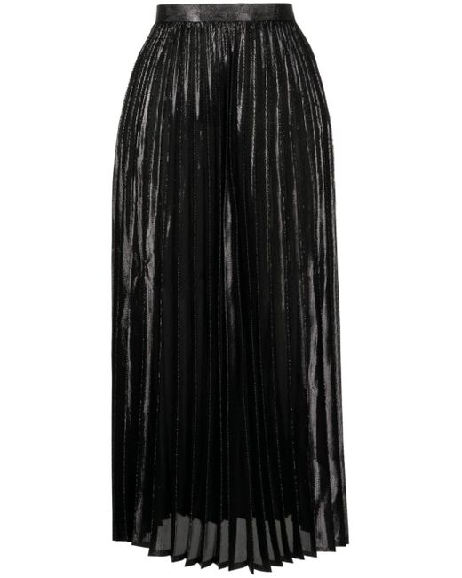 Junya Watanabe metallic-threading pleated skirt
