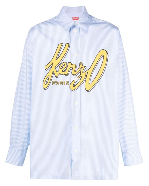 Kenzo logo-print striped shirt