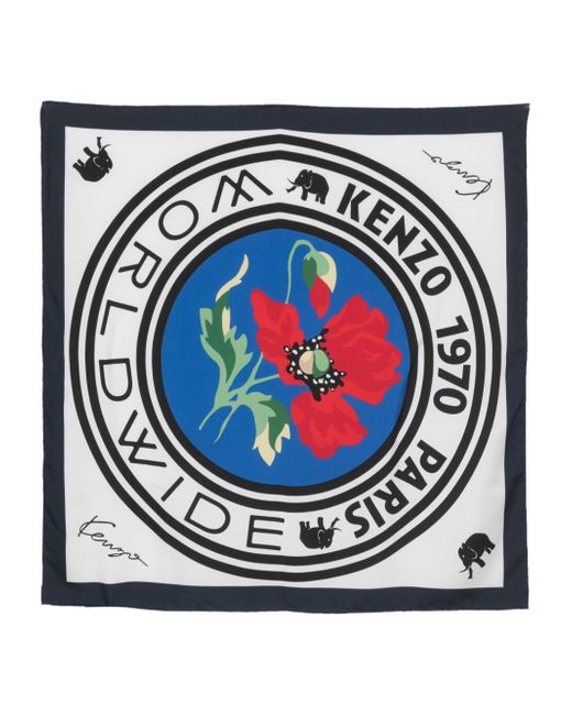 Kenzo floral logo-print scarf