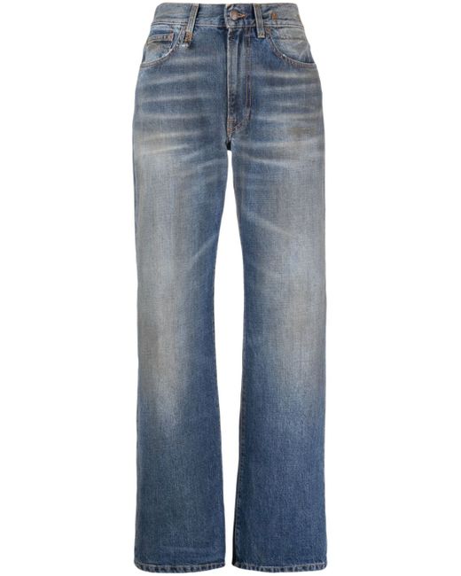 R13 mid-rise straight-leg jeans