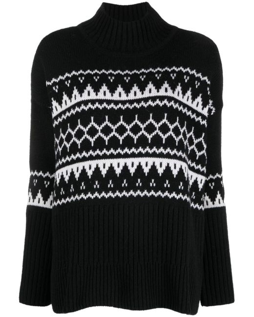 Barbour high-neck patterned intarsia-knit jumper