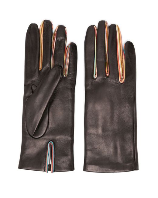 Paul Smith stripe-detail leather gloves