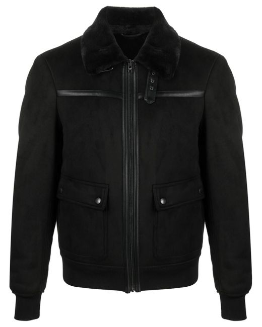 Patrizia Pepe fleece-collar zip-up jacket