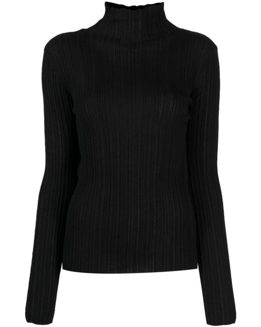 Agnona high-neck plissé jumper