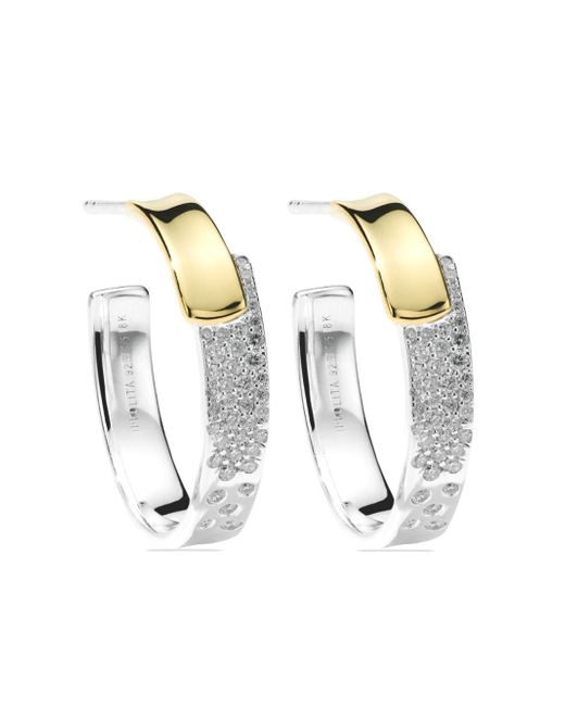Ippolita 18kt gold Stardust diamond hoop earrings