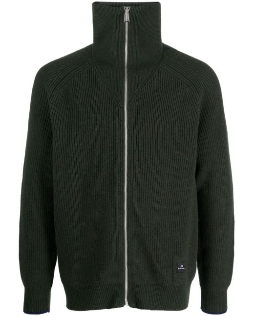 PS Paul Smith logo-patch funnel-neck cardigan