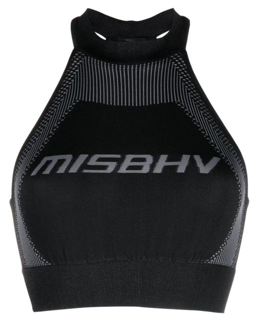 Misbhv logo-jacquard crop top