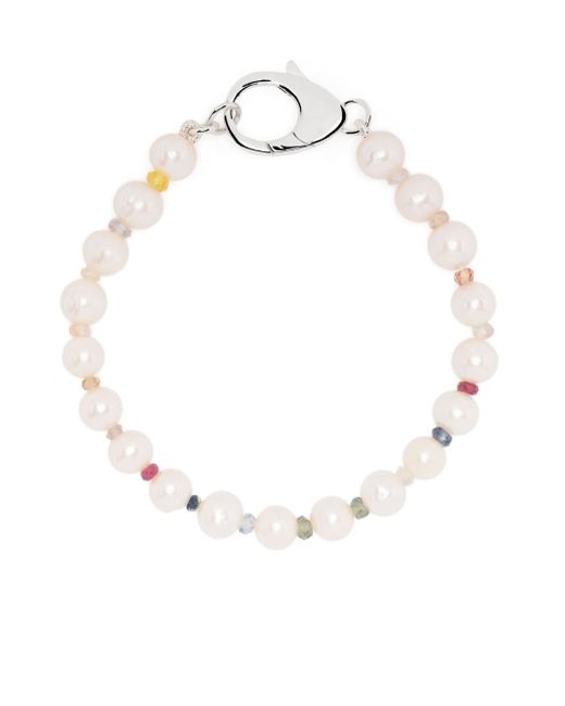 Hatton Labs rainbow bead-embellished pearl bracelet