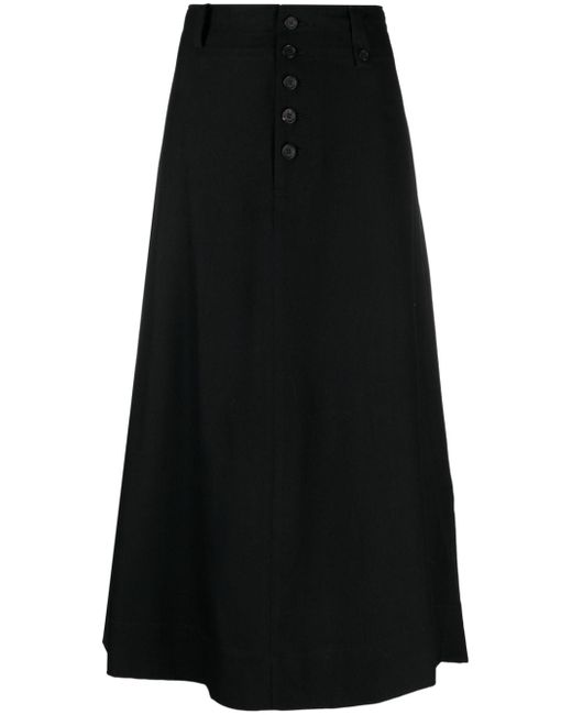 Yohji Yamamoto high-waisted A-line midi skirt
