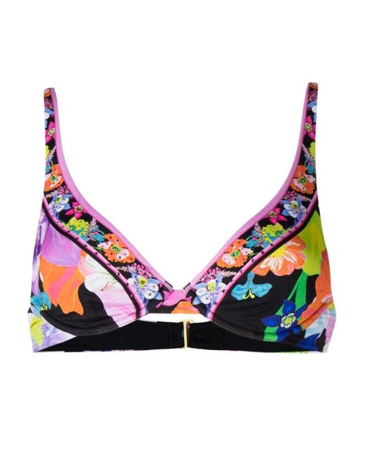 Camilla floral-print bikini top