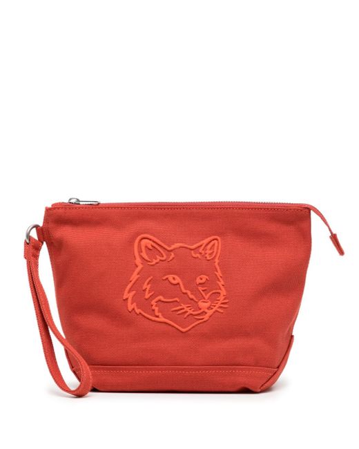 Maison Kitsuné Bold Fox Head canvas clutch