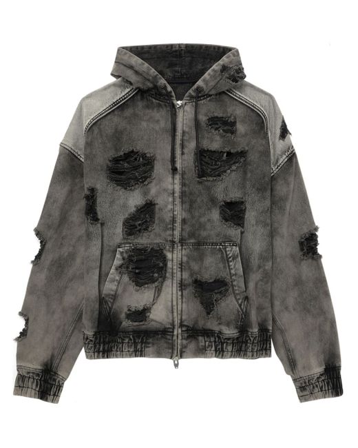 Juun.J ripped-detail hooded jacket