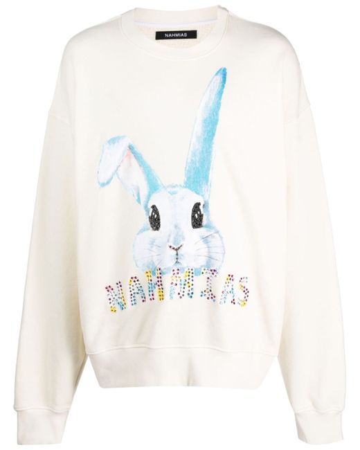 Nahmias rhinestone-embellished logo-print sweatshirt