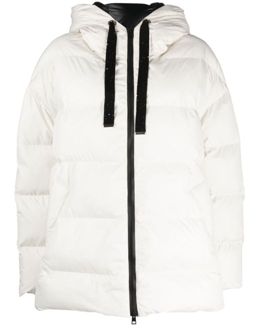 Lorena Antoniazzi zip-up quilted hooded jacket