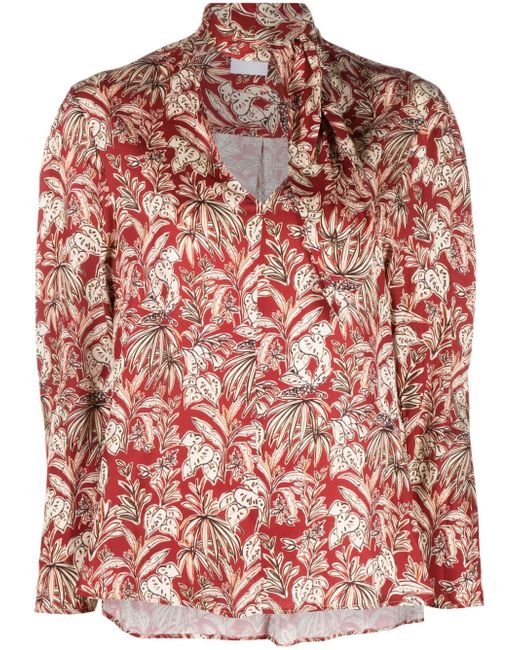 Merci floral print long-sleeved blouse