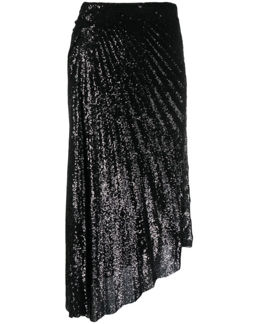 A.L.C. sequin-embellished draped midi skirt