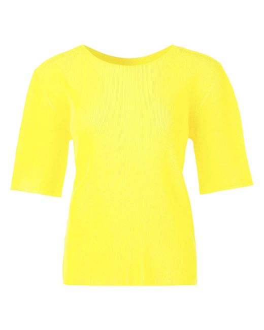 Pleats Please By Issey Miyake ribbed-detailing round-neck T-shirt
