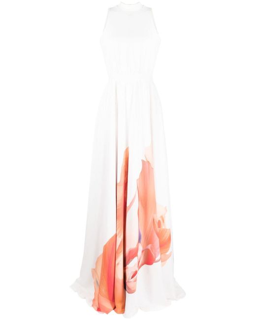 Saiid Kobeisy floral-print sleeveless gown