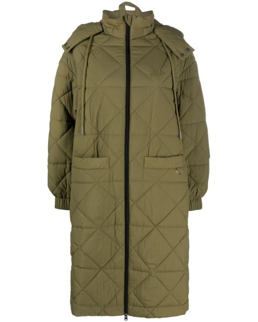 Bimba Y Lola hooded quilted zip-up parka coat
