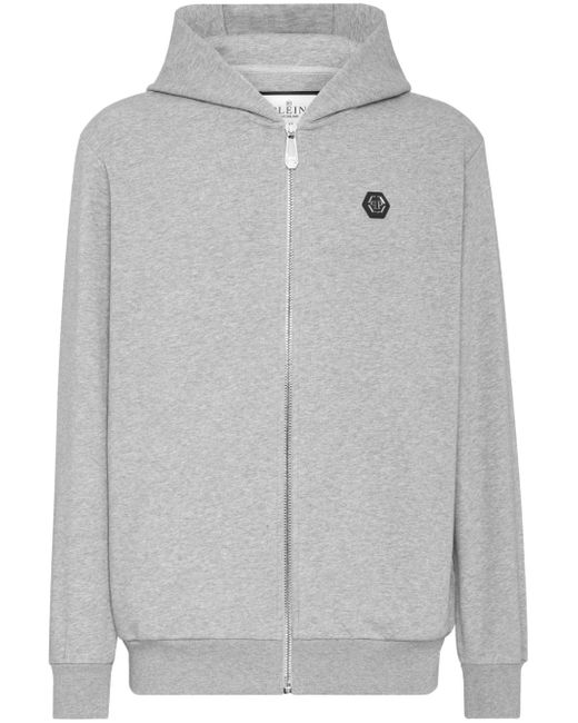 Philipp Plein logo-patch zipped hoodie