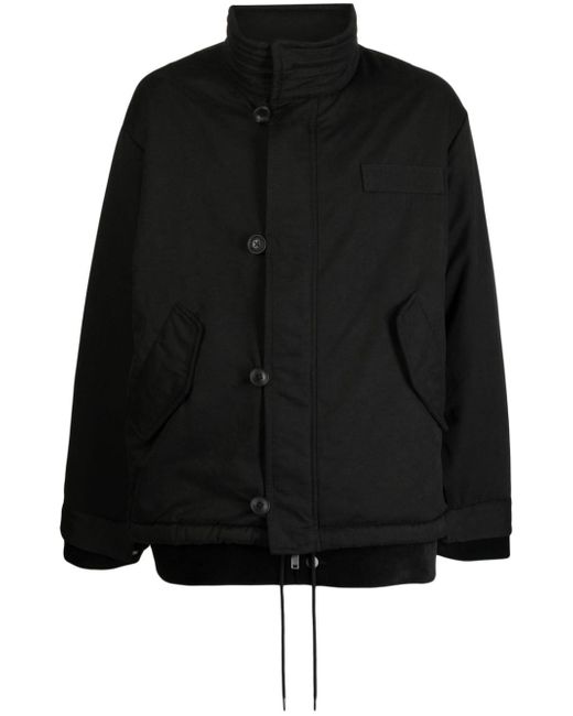 Five Cm funnel-neck layered down jacket
