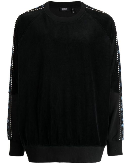 Five Cm strap-detailing velour sweatshirt