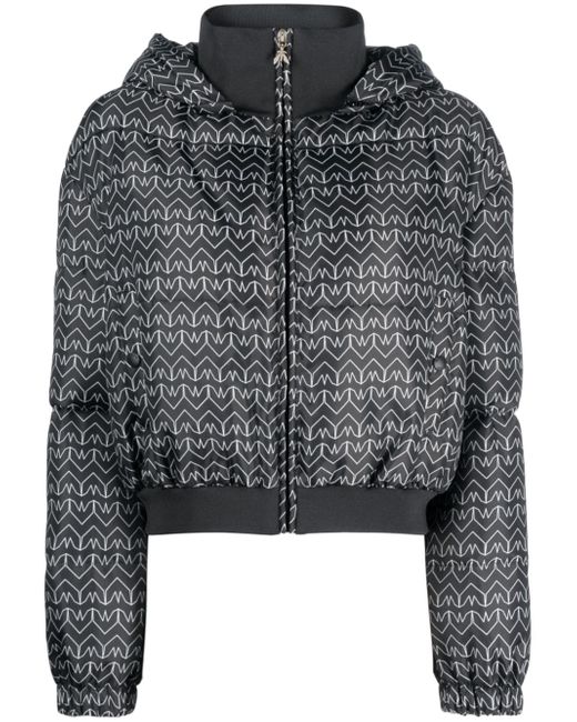 Patrizia Pepe monogram-pattern hooded puffer jacket