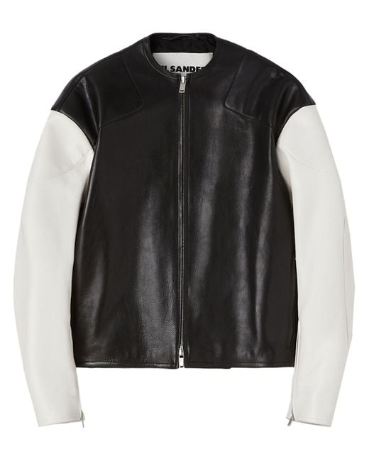 Jil Sander colour-block leather jacket