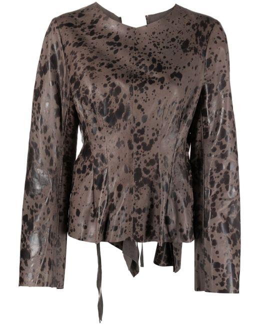 Uma Wang leopard-print open-back blouse