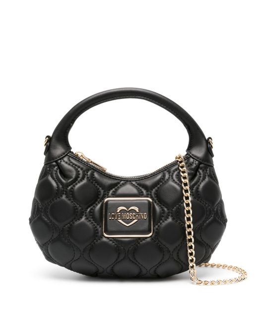 Love Moschino logo-plaque quilted tote bag