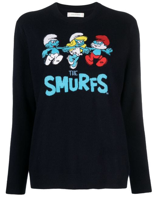 Chinti And Parker Group Smurf crew-neck jumper