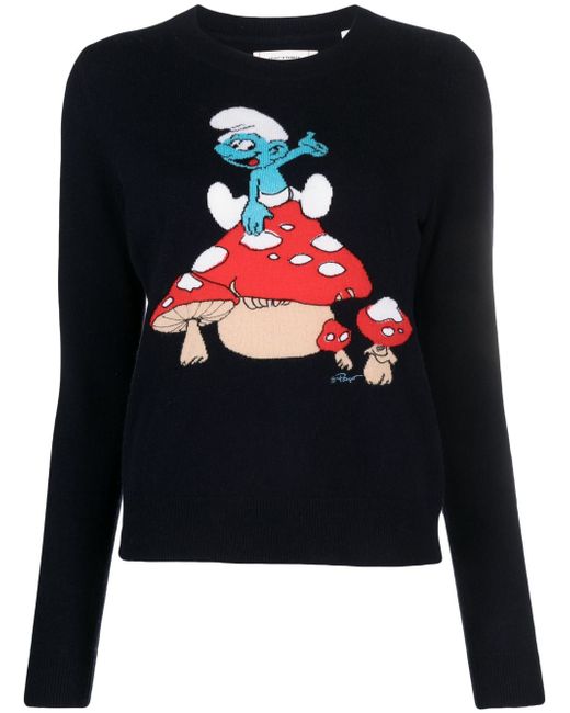 Chinti And Parker Toadstool Smurf crew-neck jumper