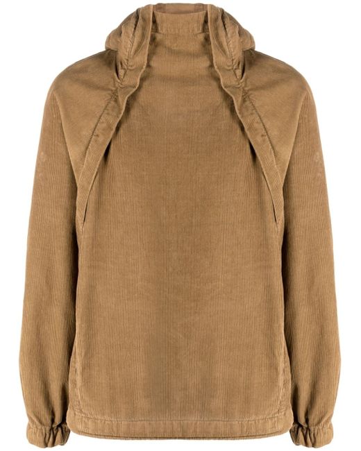 Ranra side-zip corduroy hoodie