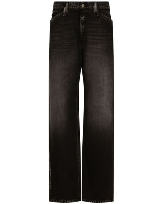 Dolce & Gabbana Dg Vibe logo-patch wide-leg jeans