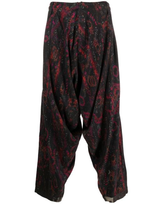 Yohji Yamamoto floral-print tailored trousers
