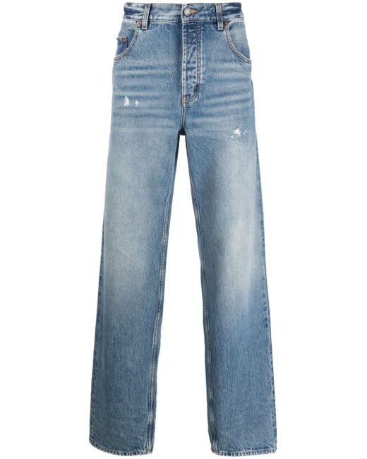 Saint Laurent washed high-rise wide-leg jeans