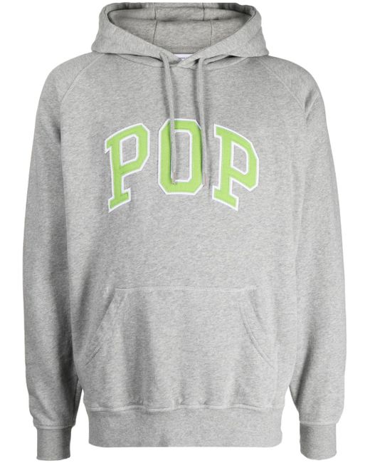 Pop Trading Company logo-patch cotton hoodie